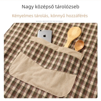 Női pamut kockás kötény ujjatlan, otthoni konyhai főzéshez, téli 2026 modell, stílusos és prémium