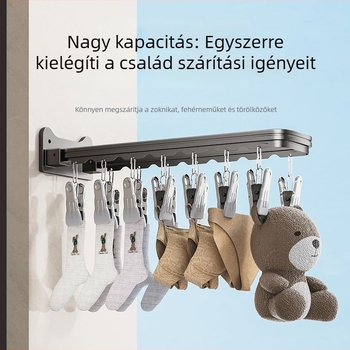 Osszecsukhato falra szerelheto ruhaszaro balkonhoz, tobb klippel