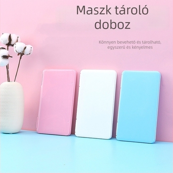 Hosszúkás maszk tároló doboz, hordozható műanyag tartó
