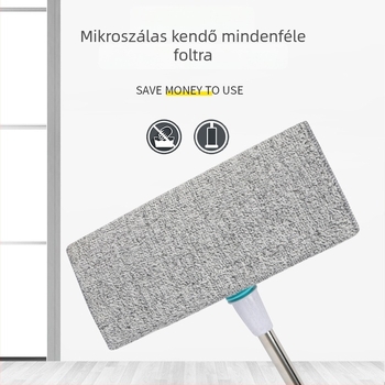 Textil bevonatú lapos mop otthoni padló tisztítására, kéz nélküli használat, forgó fej.