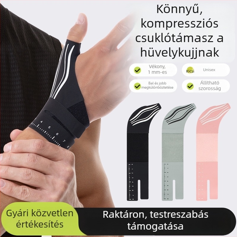 Könnyű kompressziós hüvelykujj- és csuklóvédő, uniszex, védelem a ficamok ellen és inak támogatása
