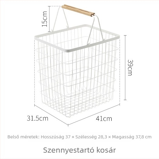 Kis álló ruhaszárító állvány mozgatható piszkos ruháskosárral, hálószoba vagy erkély számára