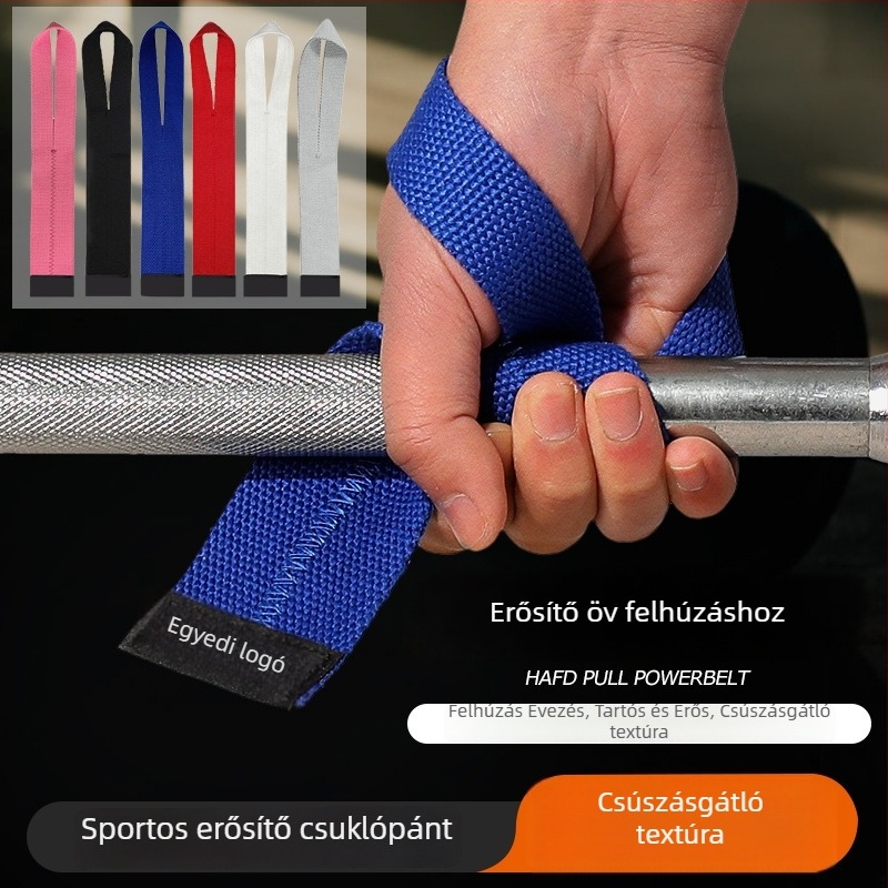 Fitnesz fogáskövető kötőszalag hurozattal, súlyemeléshez és húzódzkodásokhoz, csúszásmentes, kopásálló csuklószalag