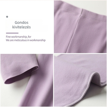 Női meleg nadrág fleeces béléses, magas derekú, cropped hossz, De Velvet 280g anyag