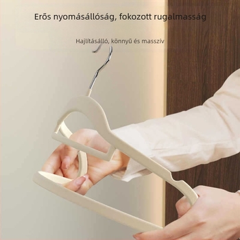 10 db flocked ruhatartó akasztó, sima vállak, csúszásmentes, otthoni tároláshoz