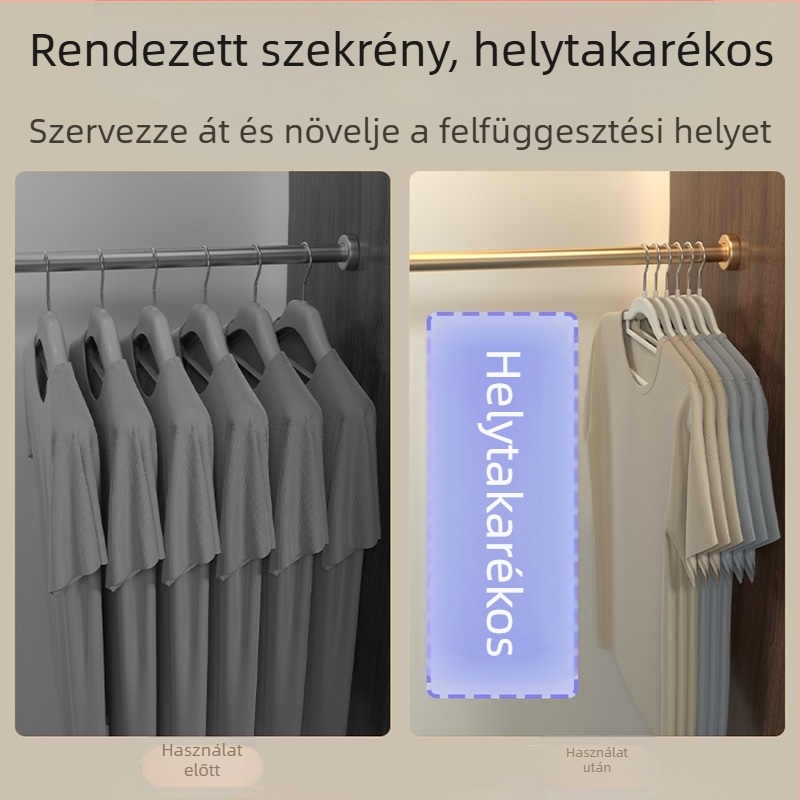 10 db flocked ruhatartó akasztó, sima vállak, csúszásmentes, otthoni tároláshoz