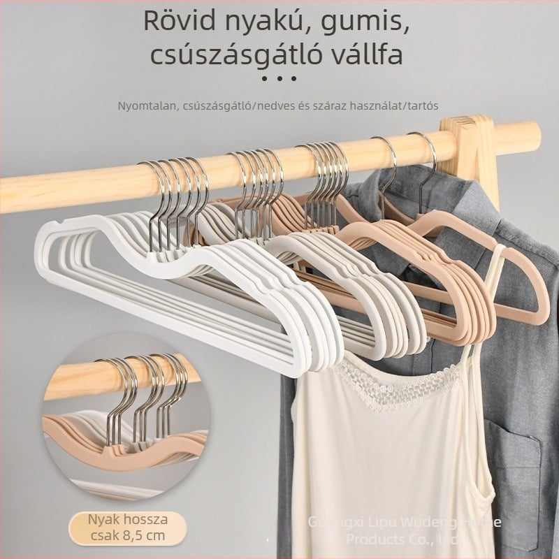 Bőrbarát ruhavállfa, ultra vékony, helytakarékos, gumírozott felülettel, csúszásmentes, nem hagy foltot a ruhákon