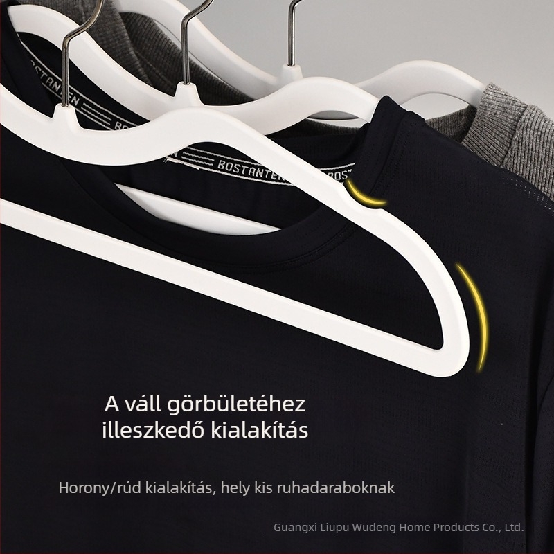 Bőrbarát ruhavállfa, ultra vékony, helytakarékos, gumírozott felülettel, csúszásmentes, nem hagy foltot a ruhákon
