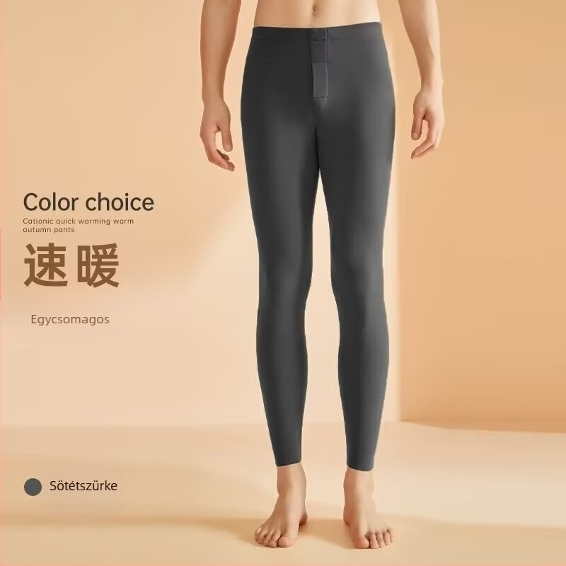 Férfi termál leggings, középmagas derekú, kétoldalas velúr bélés, karcsú szabás, hőszigetelő alapréteg