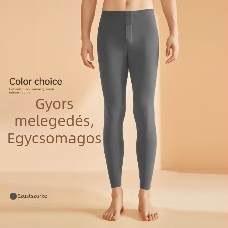 Férfi termál leggings, középmagas derekú, kétoldalas velúr bélés, karcsú szabás, hőszigetelő alapréteg