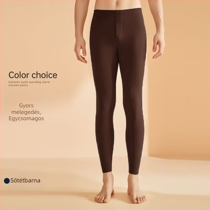 Férfi termál leggings, középmagas derekú, kétoldalas velúr bélés, karcsú szabás, hőszigetelő alapréteg