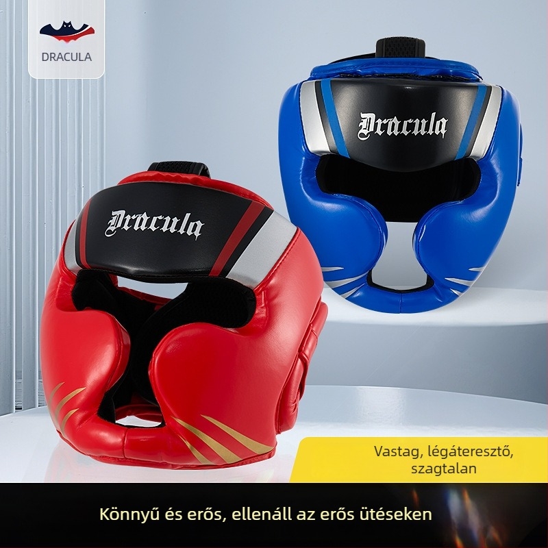MUAYTHAIDRACULA box sisak fejvédő, PU anyag, függőleges kialakítás, felnőtteknek, Muay Thai edzéshez, kopásálló