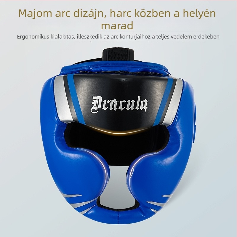 MUAYTHAIDRACULA box sisak fejvédő, PU anyag, függőleges kialakítás, felnőtteknek, Muay Thai edzéshez, kopásálló