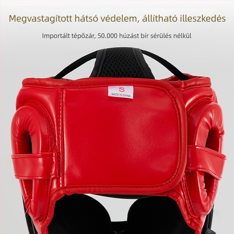 MUAYTHAIDRACULA box sisak fejvédő, PU anyag, függőleges kialakítás, felnőtteknek, Muay Thai edzéshez, kopásálló