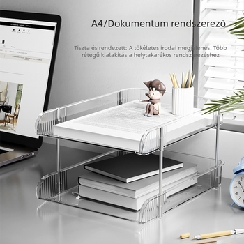Többszintes akril asztali rendező könyvekhez és dokumentumokhoz