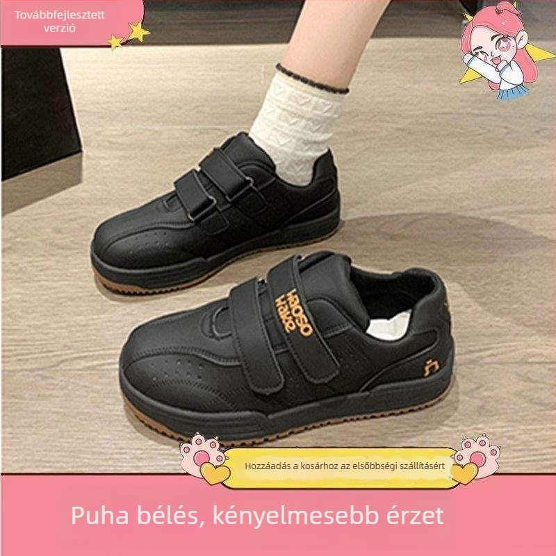 Maillard Bread Shoes női Velcro sportcipő, fehér, mindennapi casual sneaker vastag talppal