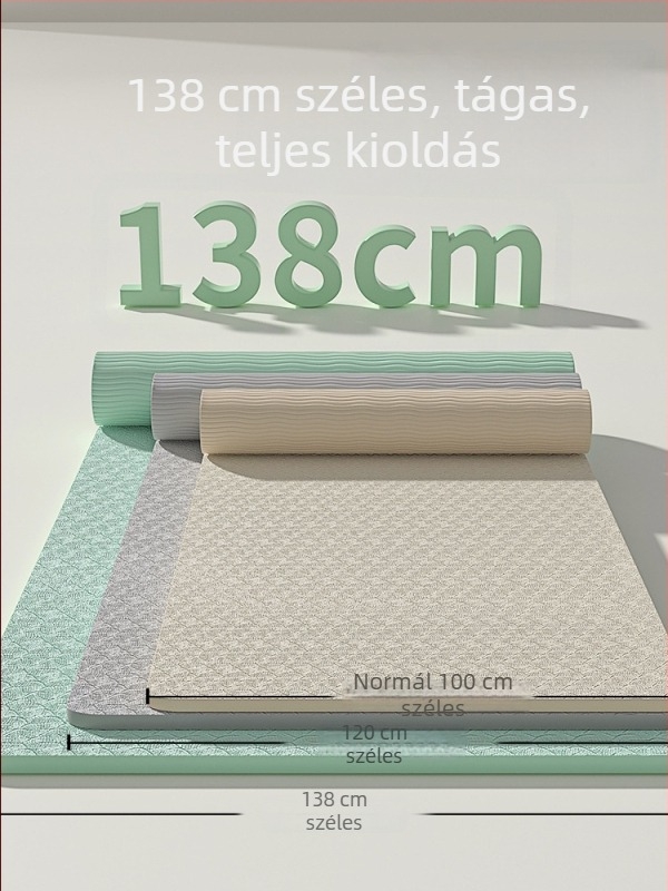 Otthoni jóga- és táncmatrac, légáteresztő, hosszított, csúszásmentes, zajszigetelő, extránagy, kettős fitneszmatrac