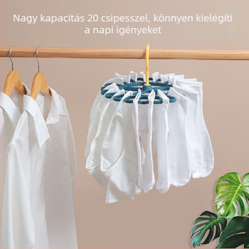 Többcélú zokclips 20 csipeszekkel – kollégiumi szárítóállvány zoknikhoz és fehérneműhöz