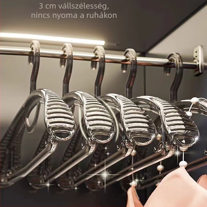Átlátszó akril ruhafogas csúszásmentes, széles vállú