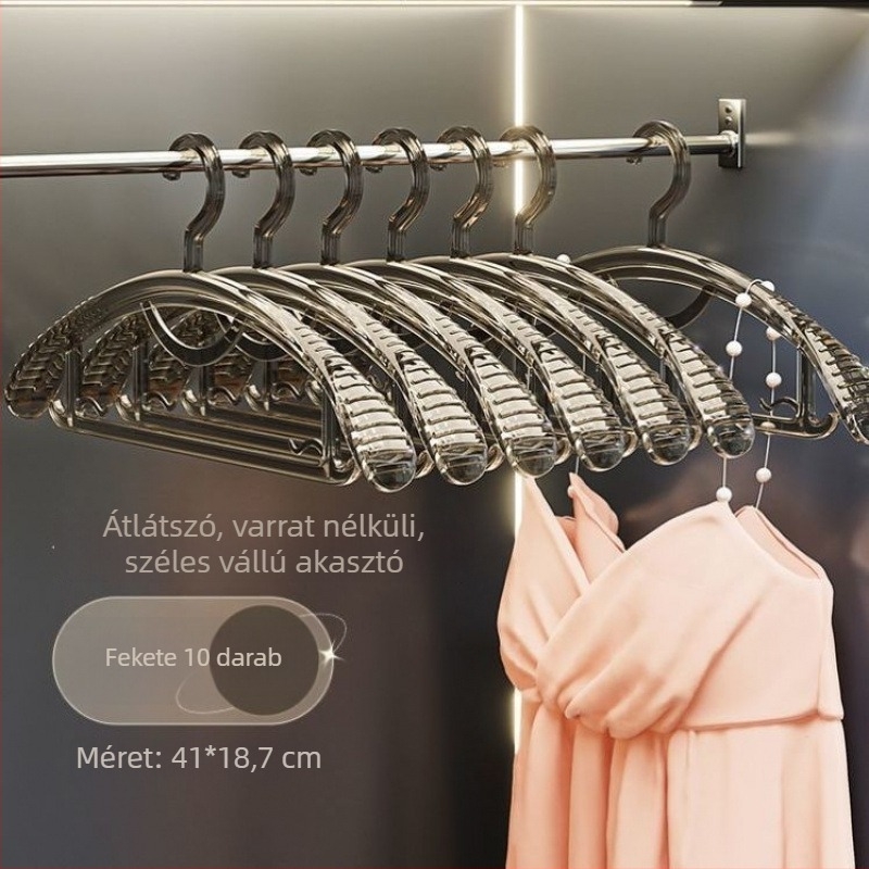Átlátszó akril ruhafogas csúszásmentes, széles vállú