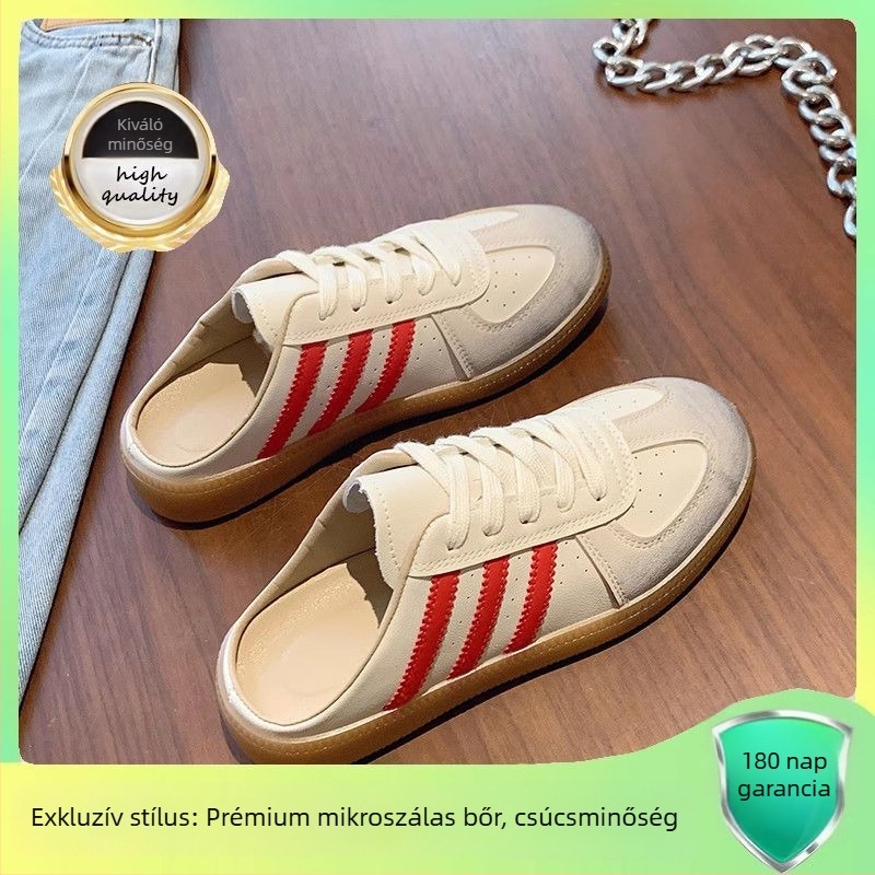 Puha talpú retro slip-on papucs, valódi bőrből készült ujjvédővel, csúszásmentes, női nyári modell, ezüst