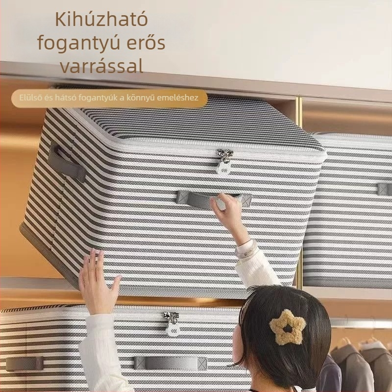 Réteges ruhatároló doboz, nagy kapacitású gardróbrendező, nem szövött anyagból