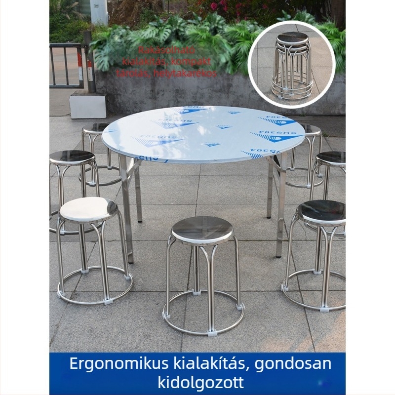 304 vastag rozsdamentes acél szék gyárban/üzemben, egyszerű modern stílus, magastól és alacsony, négyzetes és kerek ülőke, otthoni használatra