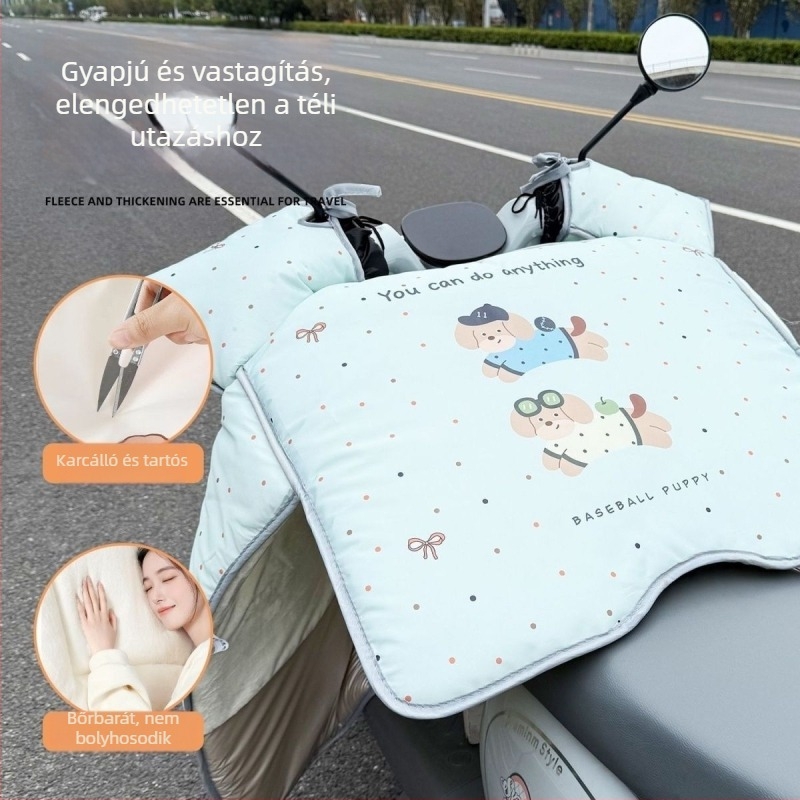 Téli fleece-betétes szélvédő takaró elektromos robogókhoz és motorkerékpárokhoz
