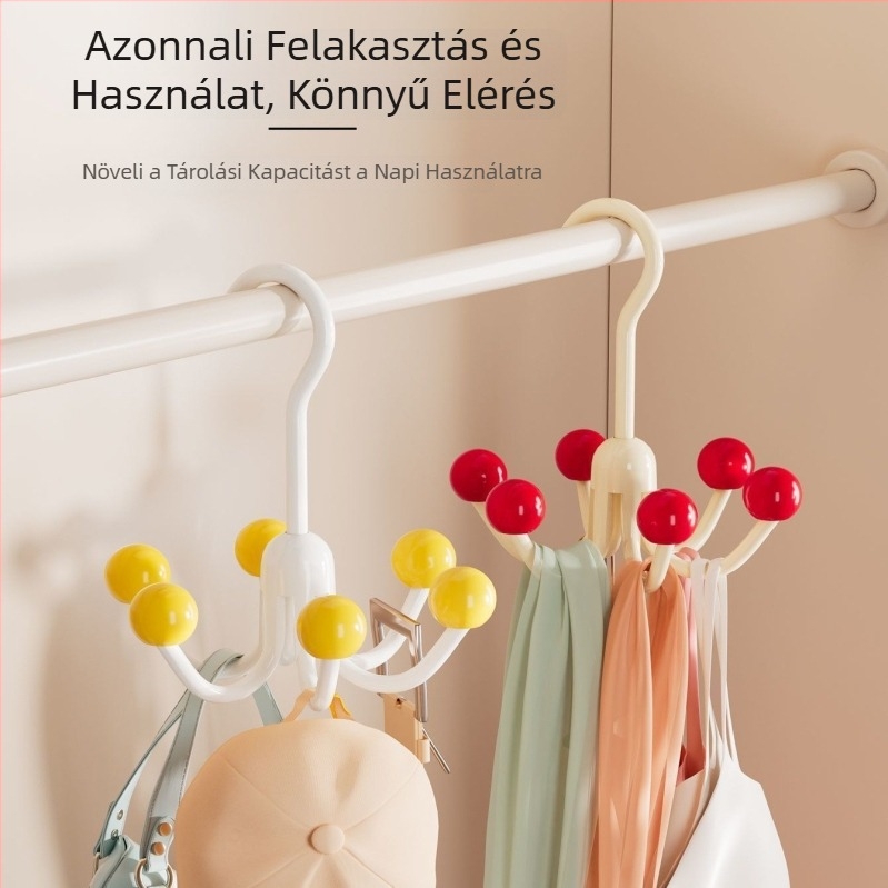 Hatkarú, többfunkciós kampó otthoni használatra – rendező táskák, fehérnemű, nyakkendők, kabátok és sapkák számára