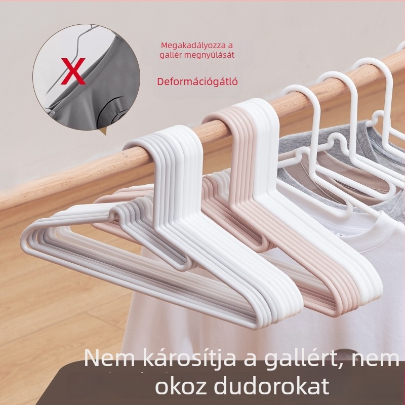 Műanyag gallérvédő ruhavállfa, varrat nélküli, kíméletes, csúszásmentes, vállbarát, ruhaszárításra