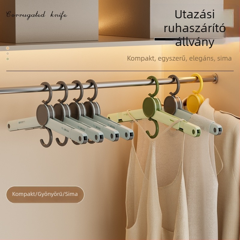 Összecsukható ruhaszárító akasztó – hordozható, szélvédett szárító állvány ruháknak és cipőknek, utazáshoz, kollégiumban, otthon