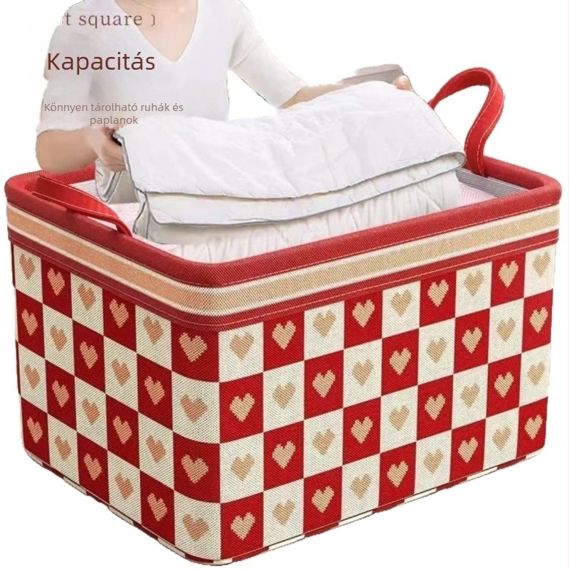 Összecsukható textil tároló doboz, 20–30 L, többfunkciós hordozható rendező ruhák, könyvek, játékok és apró tárgyak számára