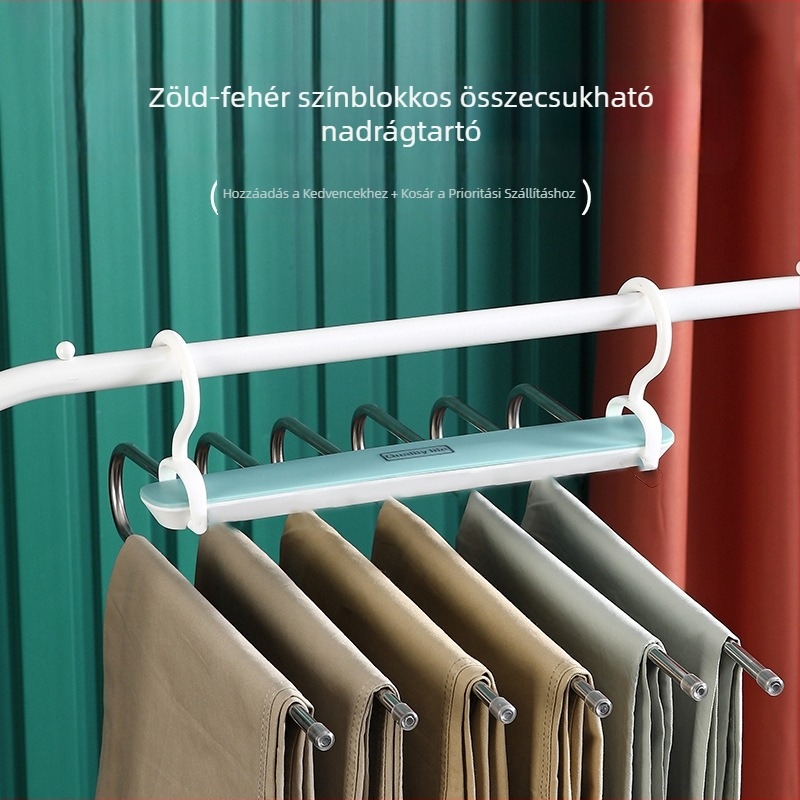 Összecsukható teleszkópos nadrágakasztó, több rétegű, gardróbba