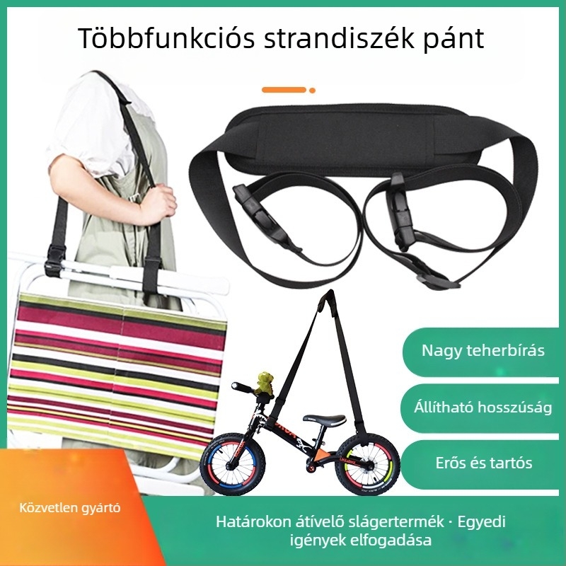 Állítható vállpánt strandfotelhez, összecsukható kerékpárhoz és egyensúlyrollerhez – univerzális, többfunkciós vállpánt