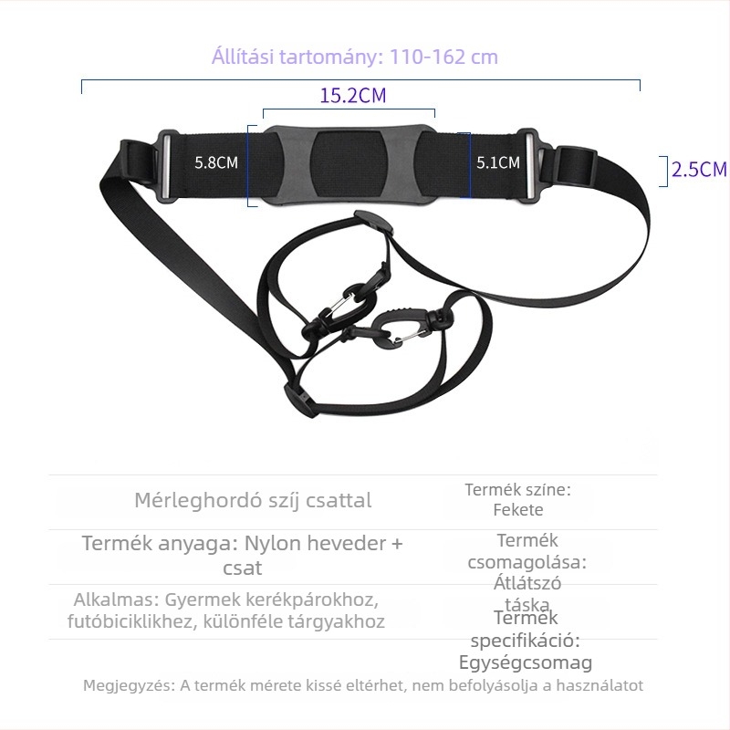 Állítható vállpánt strandfotelhez, összecsukható kerékpárhoz és egyensúlyrollerhez – univerzális, többfunkciós vállpánt