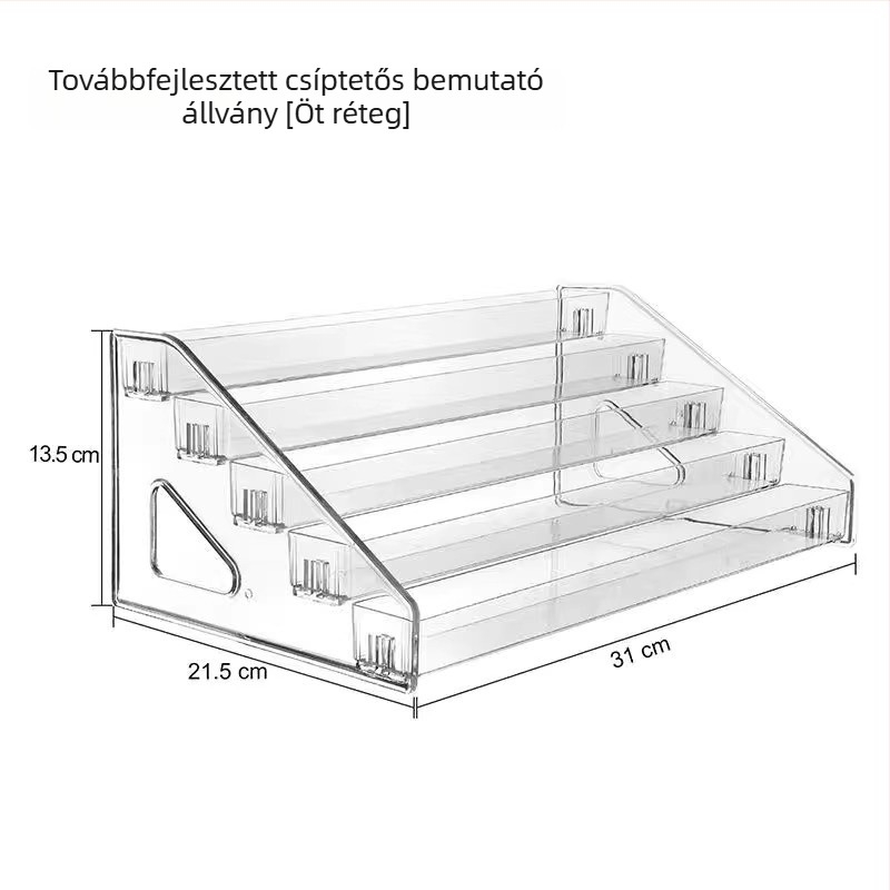Asztali kiállítási állvány kitűzők és figurák számára, háromszintes tároló dobozzal, anime kiegészítőkhöz, színkártyákhoz és gyűjteményekhez