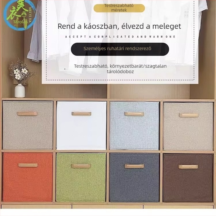 Textil ruhatartó doboz, illatmentes, mosható, összecsukható, gardrób rendező, mérete állítható