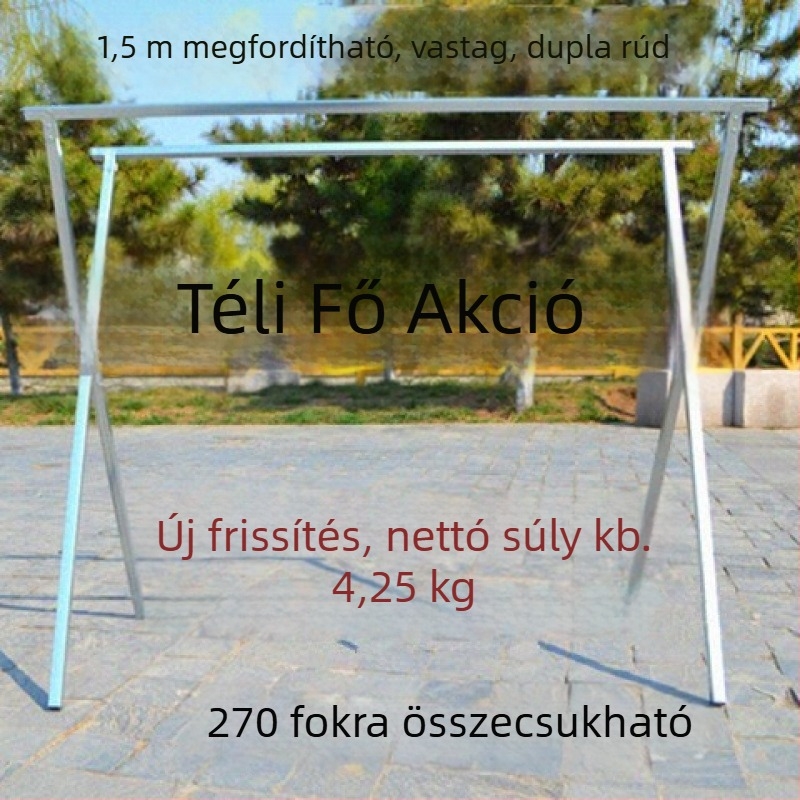 Összecsukható ruhakiállító állvány utcai árusok számára