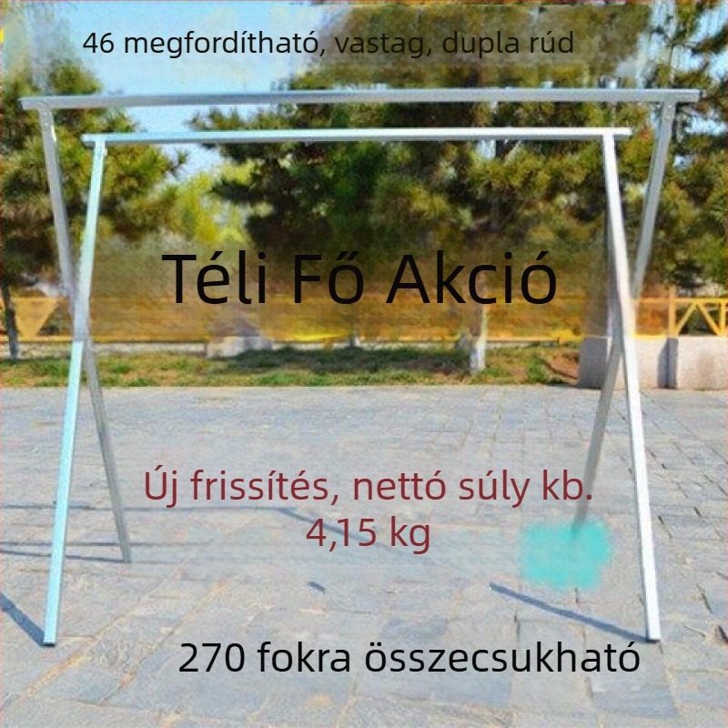 Összecsukható ruhakiállító állvány utcai árusok számára