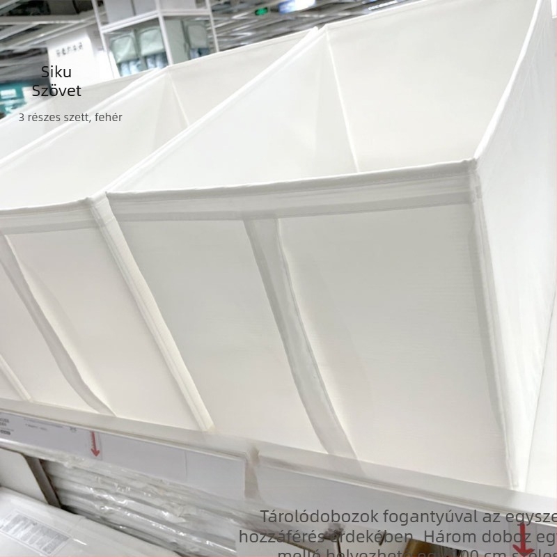 Öko-barát tároló doboz gardróbba, Oxford szövetből, összecsukható, 50–60 liter kapacitás, fedél nélkül