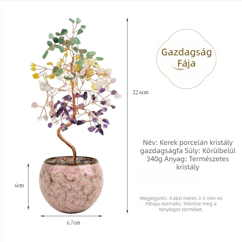 Természetes citrin- és ametisztfa a szerencséhez, porceláncsésze alakú dísz az irodába, metafizikai asztali dekoráció, ajándék
