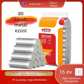 Sodolike kötözős szemeteszsákok, 80 db, háztartási, extra nagy, konyha vagy kollégium számára, egyszer használatos műanyag zacskók