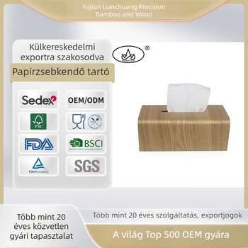 Skandináv stílusú faanyagú zsebkendő-tartó otthoni használatra, nappaliba, többfunkciós