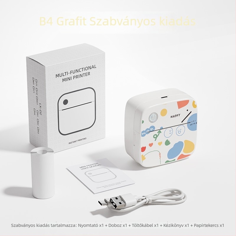 USB mini címkenyomtató – tinta nélküli hőnyomtatás logókhoz és vonalkódokhoz