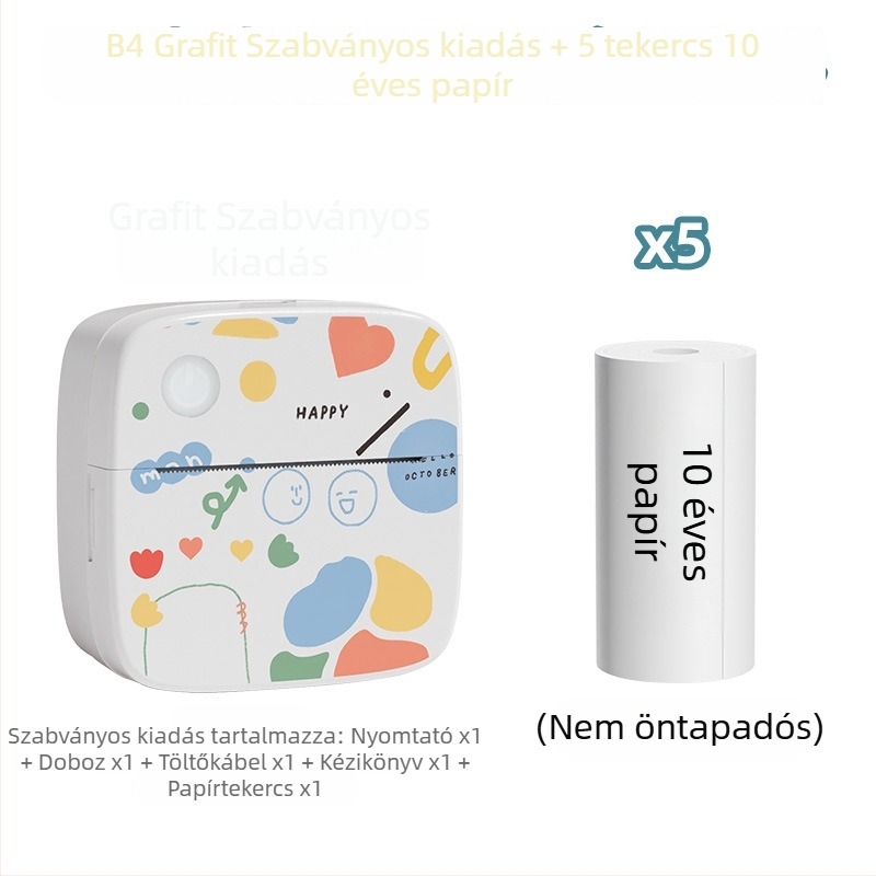 USB mini címkenyomtató – tinta nélküli hőnyomtatás logókhoz és vonalkódokhoz