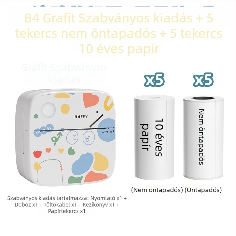 USB mini címkenyomtató – tinta nélküli hőnyomtatás logókhoz és vonalkódokhoz
