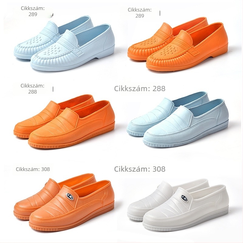 Új stílusú esőcipő, unisex felnőtteknek, PVC-ből, alacsony szárú, vízálló, csúszásmentes, kültéri viselet