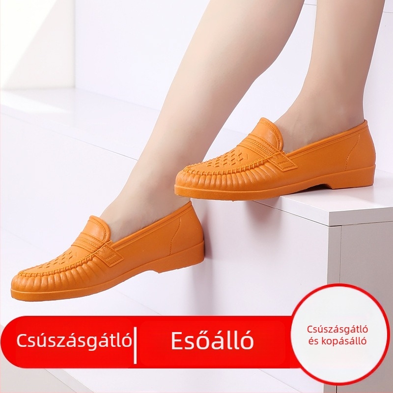 Új stílusú esőcipő, unisex felnőtteknek, PVC-ből, alacsony szárú, vízálló, csúszásmentes, kültéri viselet