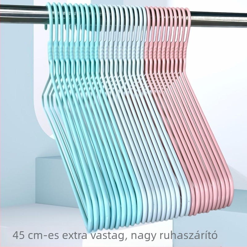 Nagy méretű csavart virágmintás műanyag bevonatú ruhafogas, 45 cm, 10 darabos készlet, 500 darab kartonban