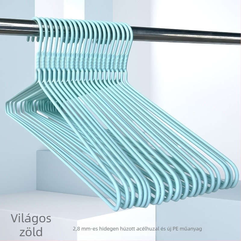Nagy méretű csavart virágmintás műanyag bevonatú ruhafogas, 45 cm, 10 darabos készlet, 500 darab kartonban